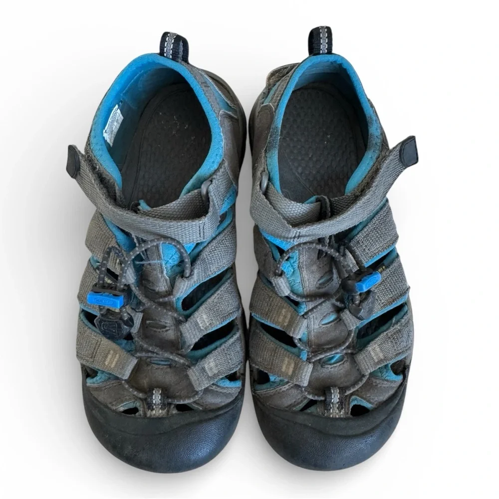 Keen Kids Waterproof Hiking Sandals Sport Beach Vacation Gray Blue Youth Size 4